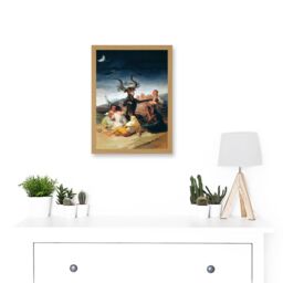Artery8 Goya Witches Sabbath Painting Fantasy Landscape A4 Artwork Framed Wall Art Print in Light Oak - thumbnail 2