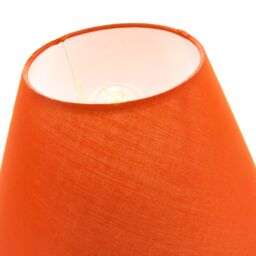 Happy Homewares Traditional Cotton Coolie Lampshade Suitable for Table Lamp or Pendant in Orange - Size: 10 inches - thumbnail 4
