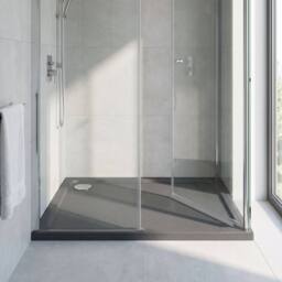 Balterley Contemporary Rectangular Shower Tray, 900x800mm in Grey - thumbnail 6