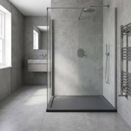 Balterley Contemporary Rectangular Shower Tray, 900x800mm in Grey - thumbnail 4