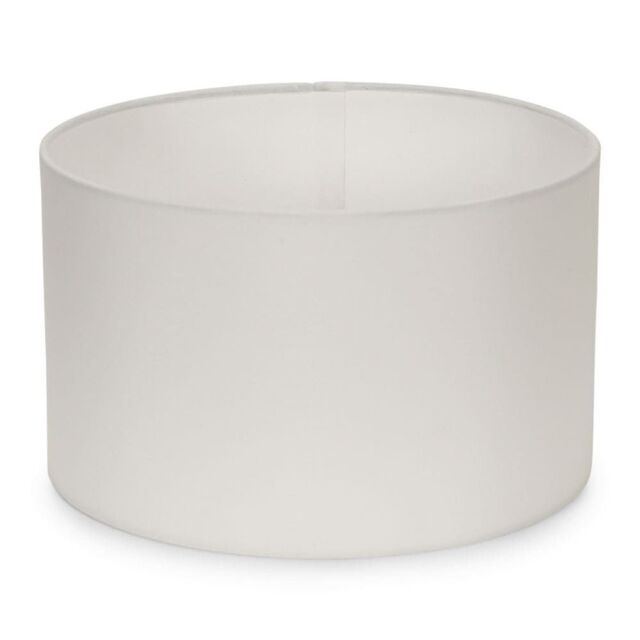 ValueLights Reni Pair of Fabric Easy Fit Drum Ceiling Lamp Shade in White - Size: Small - image 1