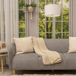 ValueLights Reni Pair of Fabric Easy Fit Drum Ceiling Lamp Shade in White - Size: Small - thumbnail 4