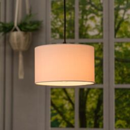 ValueLights Reni Pair of Fabric Easy Fit Drum Ceiling Lamp Shade in White - Size: Small - thumbnail 2