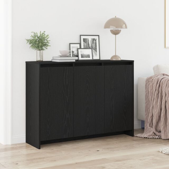 Berkfield Home Sideboard Black Oak Engineered Wood Medium Storage - image 1