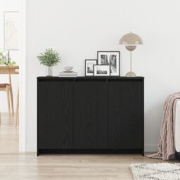 Berkfield Home Sideboard Black Oak Engineered Wood Medium Storage - thumbnail 4