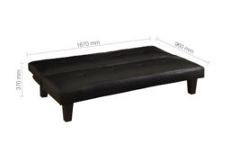 Birlea Black Faux Leather Sofa Bed Franklin Bed Settee Contemporary - thumbnail 6