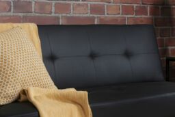 Birlea Black Faux Leather Sofa Bed Franklin Bed Settee Contemporary - thumbnail 3