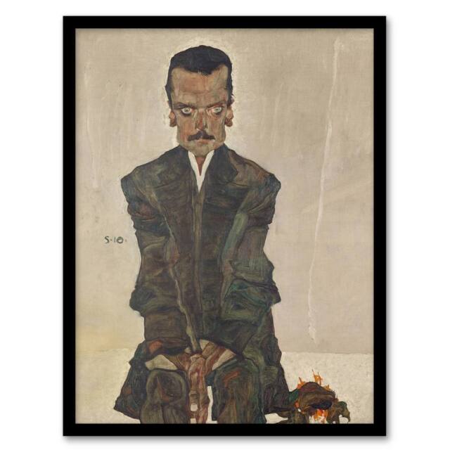 "Artery8 Portrait of the Publisher Eduard Kosmack Schiele Framed Wall Art Print in Beige - Size: W12"" x H16""" - image 1