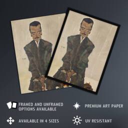 "Artery8 Portrait of the Publisher Eduard Kosmack Schiele Framed Wall Art Print in Beige - Size: W12"" x H16""" - thumbnail 2
