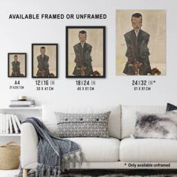 "Artery8 Portrait of the Publisher Eduard Kosmack Schiele Framed Wall Art Print in Beige - Size: W12"" x H16""" - thumbnail 3