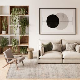 Kukoon Blue Grey Traditional Distressed Finish Living Area Rug in Mid Blue - Size: 120 cm x 170 cm - thumbnail 2