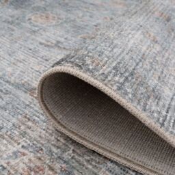 Kukoon Blue Grey Traditional Distressed Finish Living Area Rug in Mid Blue - Size: 120 cm x 170 cm - thumbnail 6