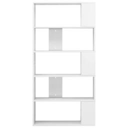 Berkfield Home Classic Book Cabinet/Room Divider High Gloss White 80x24x159 cm Wood - Size: 80 x 24 x 159 cm - thumbnail 5