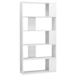 Berkfield Home Classic Book Cabinet/Room Divider High Gloss White 80x24x159 cm Wood - Size: 80 x 24 x 159 cm - thumbnail 3