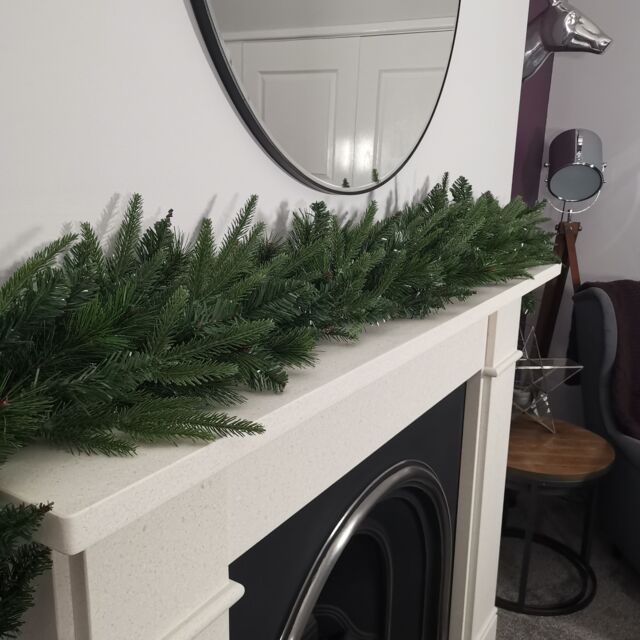 Samuel Alexander Premier 1.8M Festive Norfolk Pine Christmas Garland PE/PVC Tips in Green - image 1
