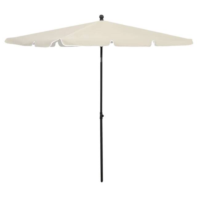 Berkfield Home Garden Parasol with Pole 210x140 cm Sand in Beige - image 1