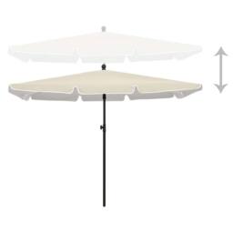 Berkfield Home Garden Parasol with Pole 210x140 cm Sand in Beige - thumbnail 3