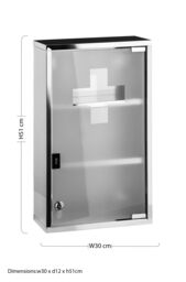 Orsina Tall Medicine Cabinet in Silver - thumbnail 4