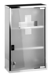 Orsina Tall Medicine Cabinet in Silver - thumbnail 1