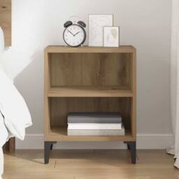 Berkfield Home Stunning Bedside Cabinet Artisan Oak 40x30x50 cm Engineered Wood in Brown - Size: 40 x 30 x 50 cm - thumbnail 4