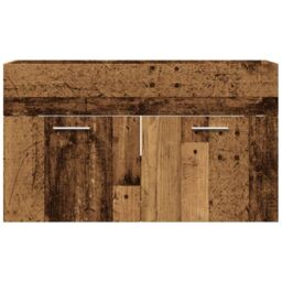 Berkfield Home Bathroom Sink Cabinet Old Wood 90x38.5x46 cm Engineered Wood in Brown - thumbnail 4