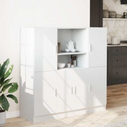 Berkfield Home 3 Piece Kitchen Cabinet Set White Engineered Wood - thumbnail 3