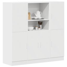 Berkfield Home 3 Piece Kitchen Cabinet Set White Engineered Wood