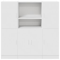 Berkfield Home 3 Piece Kitchen Cabinet Set White Engineered Wood - thumbnail 5