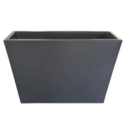 Woven Wood 90cm Long Zinc Matte Grey 60cm Tall Trough Planter - thumbnail 4