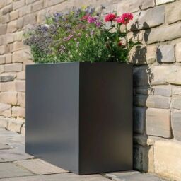 Woven Wood 90cm Long Zinc Matte Grey 60cm Tall Trough Planter - thumbnail 2