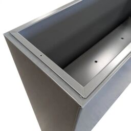Woven Wood 90cm Long Zinc Matte Grey 60cm Tall Trough Planter - thumbnail 7