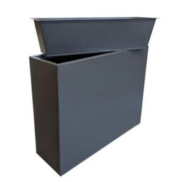 Woven Wood 90cm Long Zinc Matte Grey 60cm Tall Trough Planter - thumbnail 6