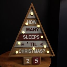 Samuel Alexander 42cm Wooden Christmas Countdown Decoration with 10 Warm White LEDs - thumbnail 1