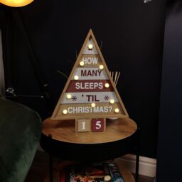 Samuel Alexander 42cm Wooden Christmas Countdown Decoration with 10 Warm White LEDs - thumbnail 3