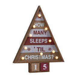 Samuel Alexander 42cm Wooden Christmas Countdown Decoration with 10 Warm White LEDs - thumbnail 9