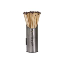 Sostter Pewter Metal Log Bucket with Built In Match Holder in Red - thumbnail 4