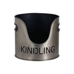 Sostter Pewter Metal Log Bucket with Built In Match Holder in Red - thumbnail 3