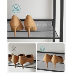 SONGMICS 8-Tier Stackable Shoe Storage Metal Adjustable Flat Angled Shelves in Black - thumbnail 8