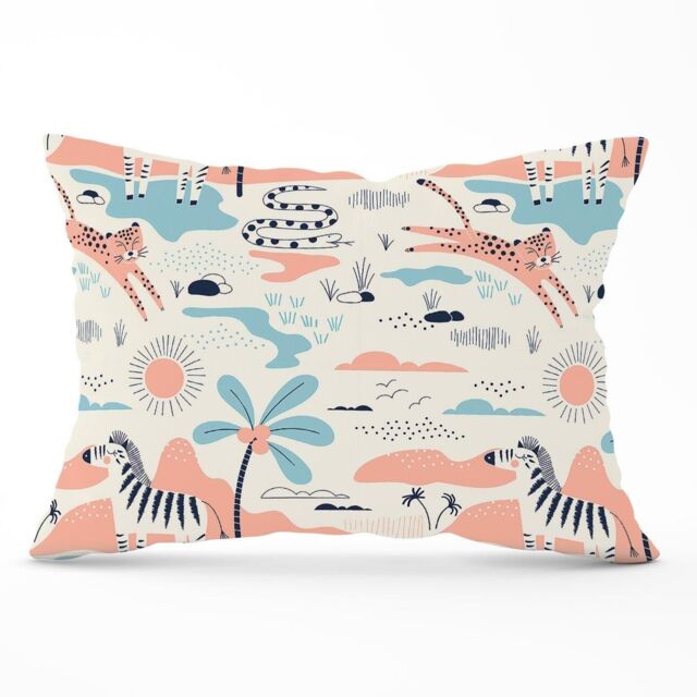 Warren Reed - Designer Wild Savannah Park Cushions in Pink - Size: 60 cm x 60 cm - image 1