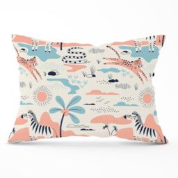 Warren Reed - Designer Wild Savannah Park Cushions in Pink - Size: 60 cm x 60 cm - thumbnail 1