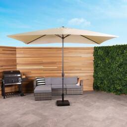 Charles Bentley 3m x 2m Rectangular Garden Umbrella Beige Or Light Grey