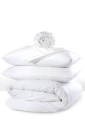 The Linen Consultancy 'TLC 5 Star Hotel Concept' 250TC Cotton Percale Duvet Cover in White - Size: Super King - thumbnail 2