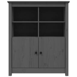 Berkfield Home Sideboard Grey 83x41.5x100 cm Solid Wood Pine - thumbnail 6