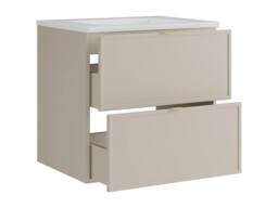 Vente-unique Wall-Mounted Bathroom Vanity Unit With Inset Basin - Beige - 60 Cm - thumbnail 6