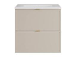 Vente-unique Wall-Mounted Bathroom Vanity Unit With Inset Basin - Beige - 60 Cm - thumbnail 2