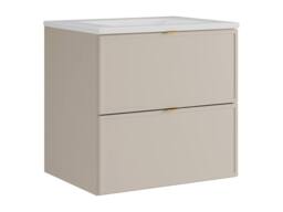 Vente-unique Wall-Mounted Bathroom Vanity Unit With Inset Basin - Beige - 60 Cm - thumbnail 5