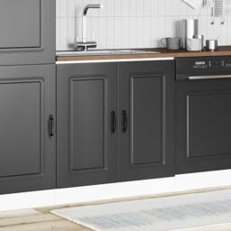 Berkfield Home Sink Base Cabinet Kalmar Black 80x46x81.5 cm Engineered Wood - thumbnail 3