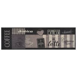 Berkfield Home Kitchen Rug Washable Coffee Black 45x150 cm Velvet