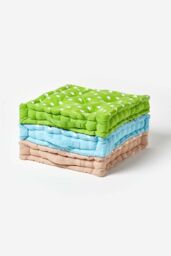 Homescapes Cotton Stars Floor Cushion in Beige - Size: 50 cm x 50 cm - thumbnail 6