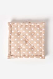 Homescapes Cotton Stars Floor Cushion in Beige - Size: 50 cm x 50 cm - thumbnail 3